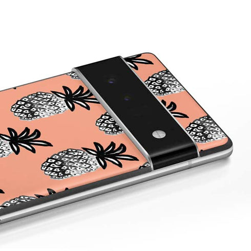 Bouffants and Broken Hearts Gray Scale Pineapple Google Pixel 6 Pro Skin